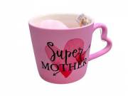 Super mother ajándék bögre szett rózsaszín 400 ml