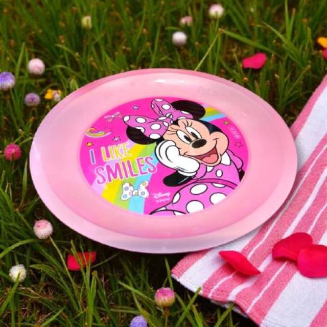 Újrafelhasználható rózsaszín Minnie party tányér 21 cm - Kép