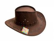 Cowboy kalap műbőr szegéllyel barna