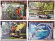 Puzzle képek furnérra ragasztva, plexi előlappal – egyedi fali dekorációk