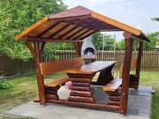 Pavilonok, szaunák, pergolák, napellenzők, hinták, kerti bútorokErdélyi, kovásznai üzemünkben pavilo