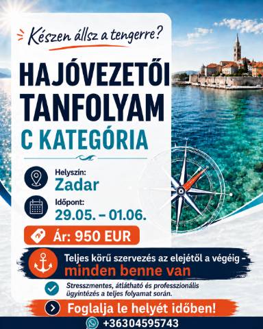 Horvát C kategóriás hajóvezetői jogosítvány  - Kép